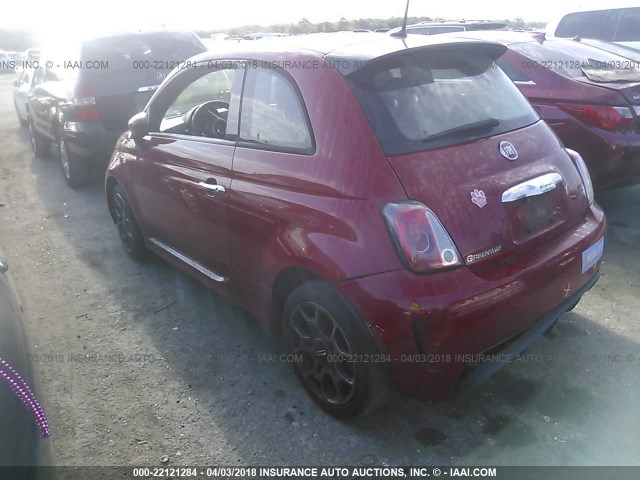 3C3CFFHH0DT750164 - 2013 FIAT 500 SPORT RED photo 3