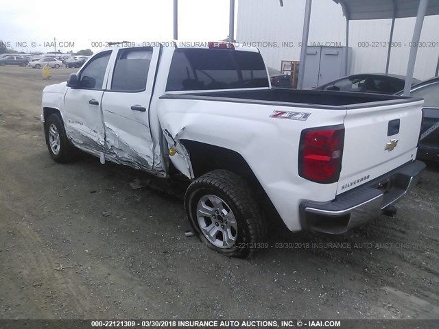 3GCUKREC6EG182681 - 2014 CHEVROLET SILVERADO K1500 LT WHITE photo 3