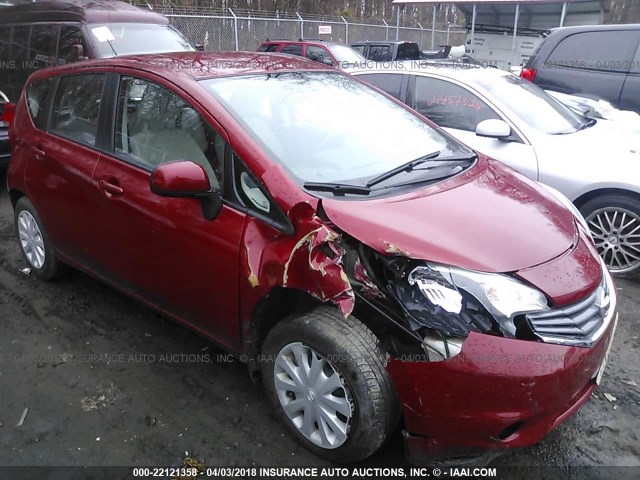 3N1CE2CP7EL411007 - 2014 NISSAN VERSA NOTE S/S PLUS/SV/SL RED photo 1
