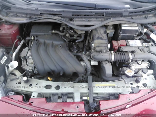 3N1CE2CP7EL411007 - 2014 NISSAN VERSA NOTE S/S PLUS/SV/SL RED photo 10