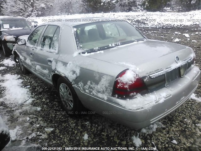 2MEFM74V77X613322 - 2007 MERCURY GRAND MARQUIS GS SILVER photo 3