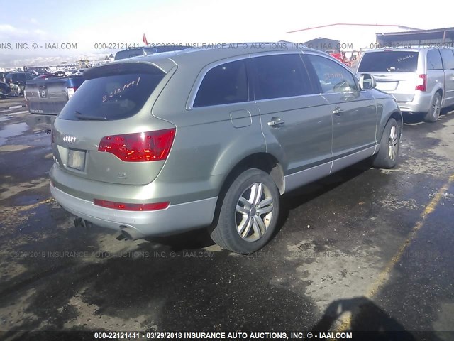 WA1AV74LX7D046807 - 2007 AUDI Q7 4.2 QUATTRO GREEN photo 4