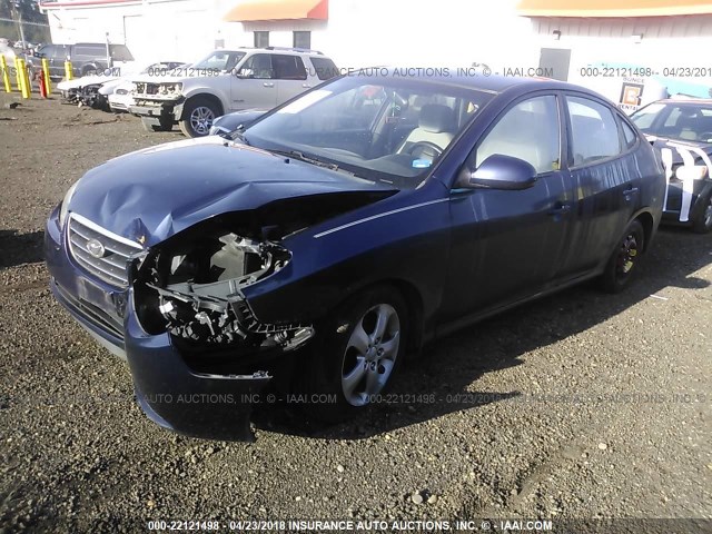 KMHDU46D38U336989 - 2008 HYUNDAI ELANTRA GLS/SE/LIMITED BLUE photo 2