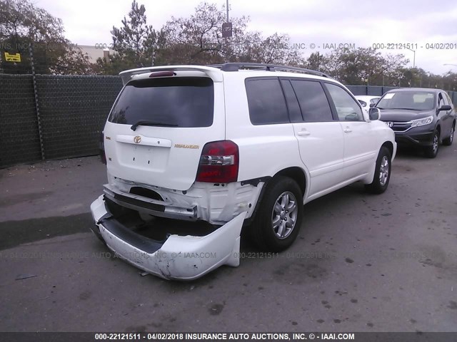 JTEDP21A340013696 - 2004 TOYOTA HIGHLANDER LIMITED WHITE photo 4