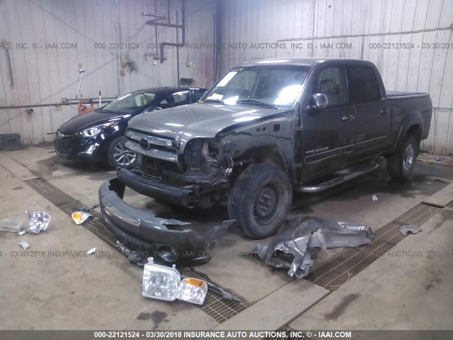 5TBDT44186S505267 - 2006 TOYOTA TUNDRA DOUBLE CAB SR5 GRAY photo 2