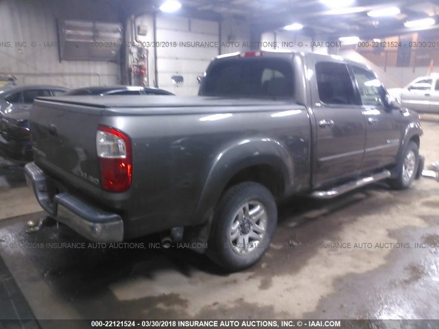 5TBDT44186S505267 - 2006 TOYOTA TUNDRA DOUBLE CAB SR5 GRAY photo 4