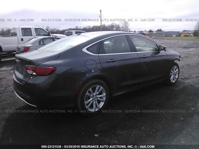 1C3CCCAB1FN607949 - 2015 CHRYSLER 200 LIMITED GRAY photo 4