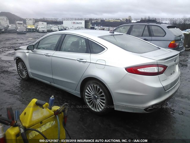 3FA6P0K9XDR212594 - 2013 FORD FUSION TITANIUM GRAY photo 3