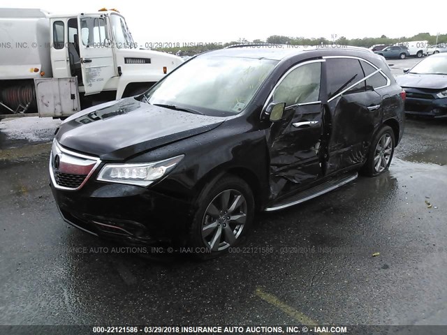 5FRYD3H82FB009133 - 2015 ACURA MDX ADVANCE BLACK photo 2