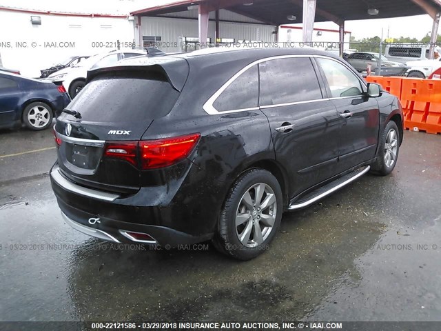 5FRYD3H82FB009133 - 2015 ACURA MDX ADVANCE BLACK photo 4