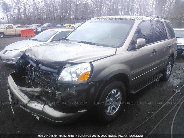 5FNYF18515B017289 - 2005 HONDA PILOT EXL GOLD photo 2