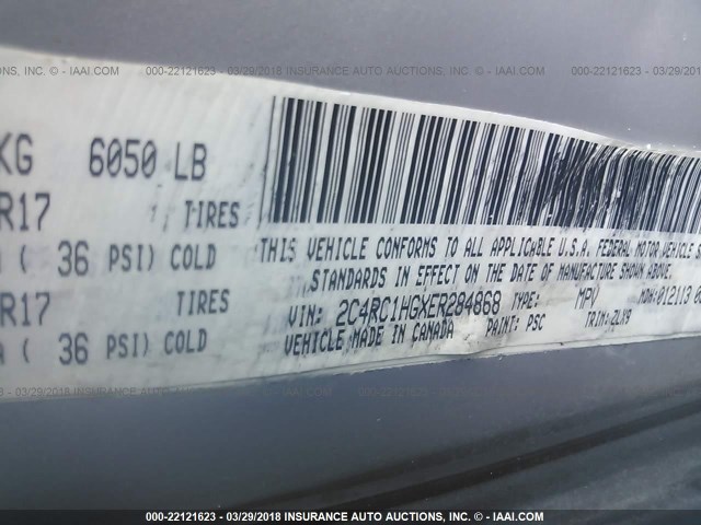 2C4RC1HGXER284868 - 2014 CHRYSLER TOWN & COUNTRY S SILVER photo 9