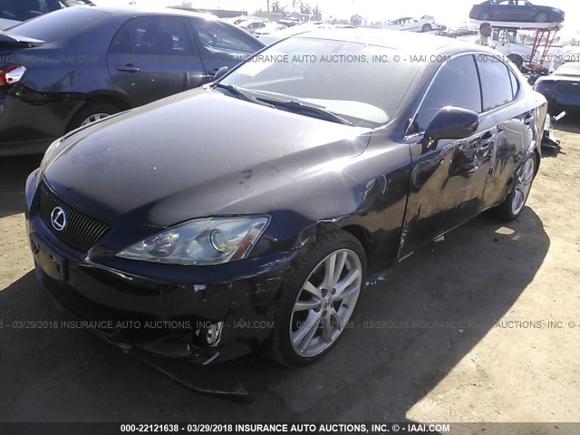 JTHBK262X65024601 - 2006 LEXUS IS 250 BLACK photo 2