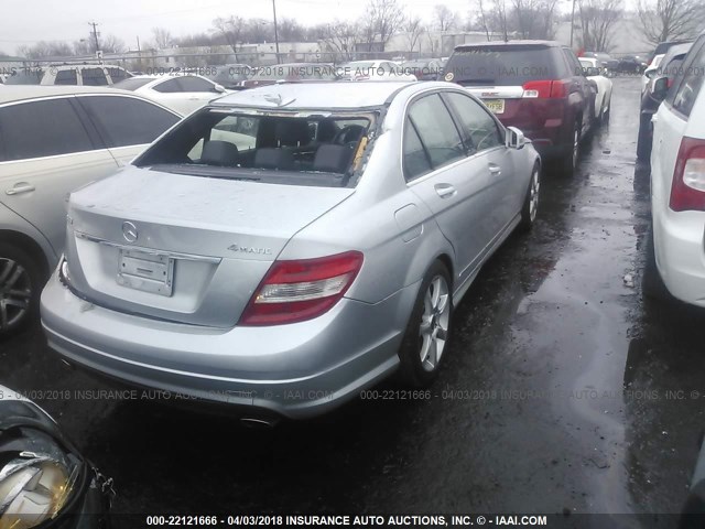 WDDGF8BB6AF422482 - 2010 MERCEDES-BENZ C 300 4MATIC SILVER photo 4