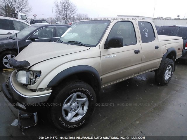5TEGN92N04Z353499 - 2004 TOYOTA TACOMA DOUBLE CAB PRERUNNER GOLD photo 2