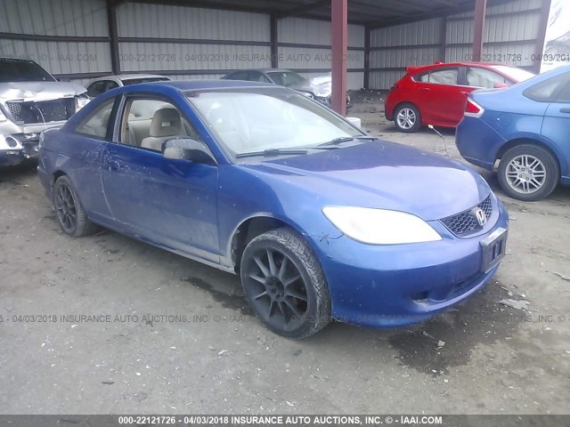 1HGEM221X4L039499 - 2004 HONDA CIVIC DX VP BLUE photo 1