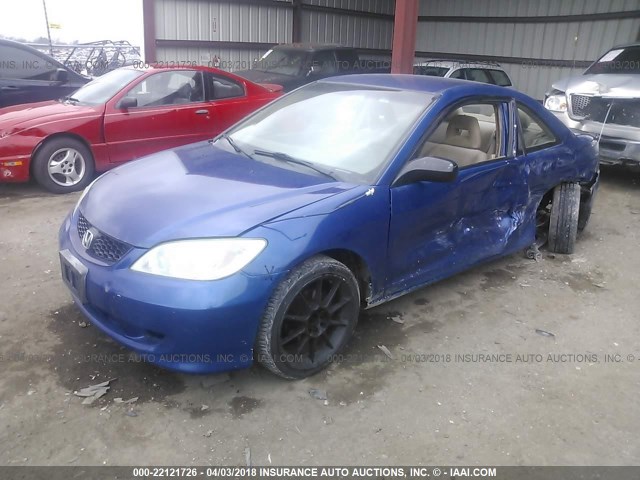 1HGEM221X4L039499 - 2004 HONDA CIVIC DX VP BLUE photo 2