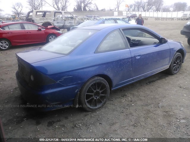1HGEM221X4L039499 - 2004 HONDA CIVIC DX VP BLUE photo 4