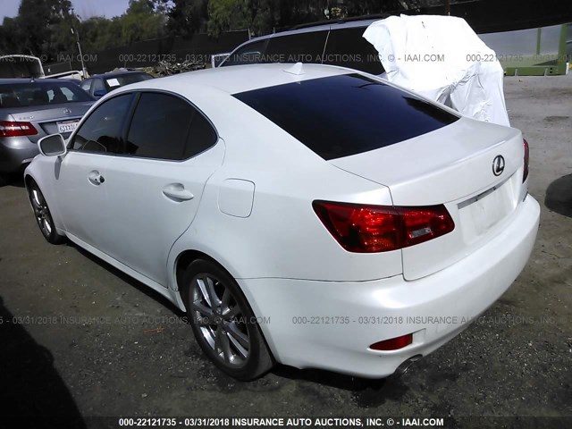 JTHBK262585063454 - 2008 LEXUS IS 250 WHITE photo 3