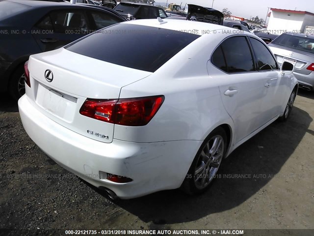 JTHBK262585063454 - 2008 LEXUS IS 250 WHITE photo 4