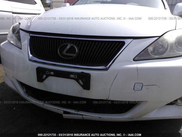 JTHBK262585063454 - 2008 LEXUS IS 250 WHITE photo 6