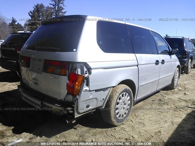 5FNRL18554B102678 - 2004 HONDA ODYSSEY LX SILVER photo 4