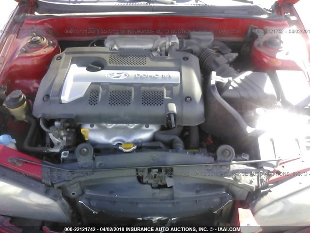 KMHDN46D35U932046 - 2005 HYUNDAI ELANTRA GLS/GT RED photo 10