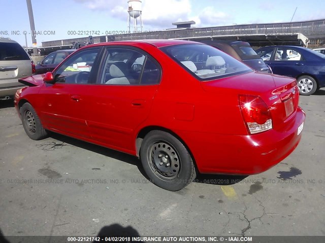 KMHDN46D35U932046 - 2005 HYUNDAI ELANTRA GLS/GT RED photo 3