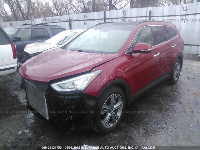 KM8SRDHF3EU035061 - 2014 HYUNDAI SANTA FE LIMITED RED photo 2