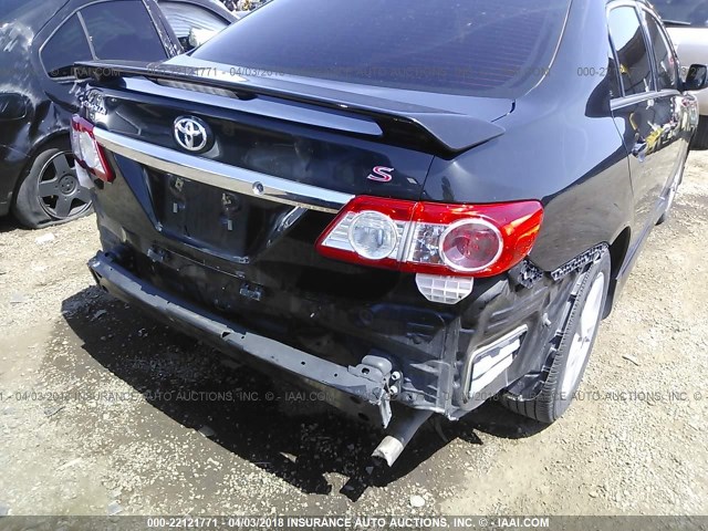 2T1BU4EE6CC907189 - 2012 TOYOTA COROLLA S/LE BLACK photo 6