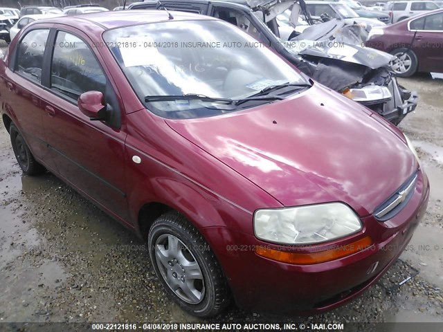 KL1TD52675B307782 - 2005 CHEVROLET AVEO LS RED photo 1