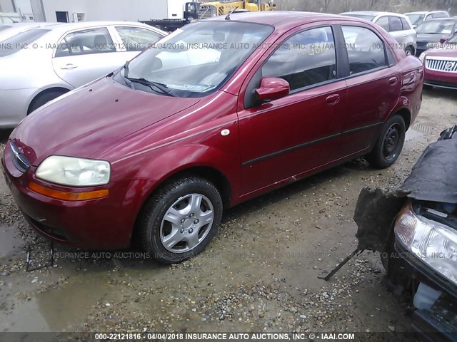 KL1TD52675B307782 - 2005 CHEVROLET AVEO LS RED photo 2