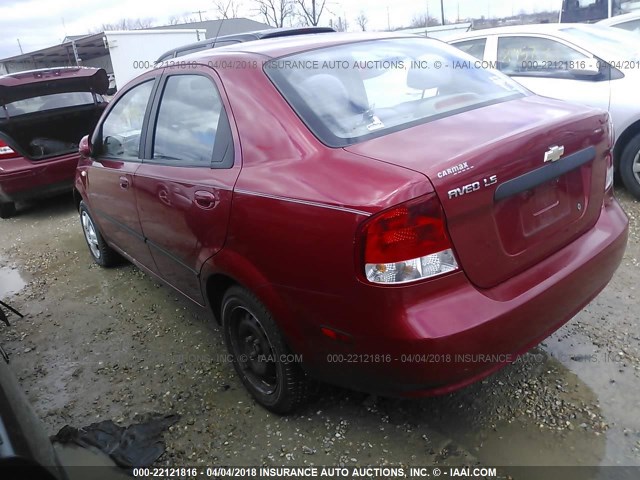 KL1TD52675B307782 - 2005 CHEVROLET AVEO LS RED photo 3