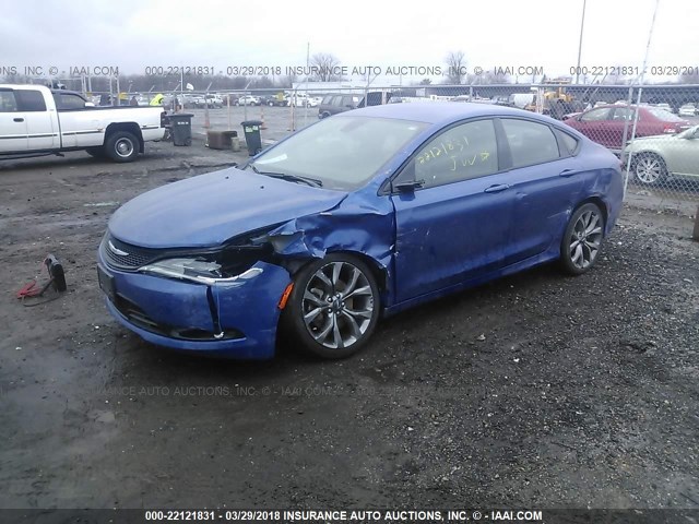 1C3CCCBB0FN614535 - 2015 CHRYSLER 200 S BLUE photo 2