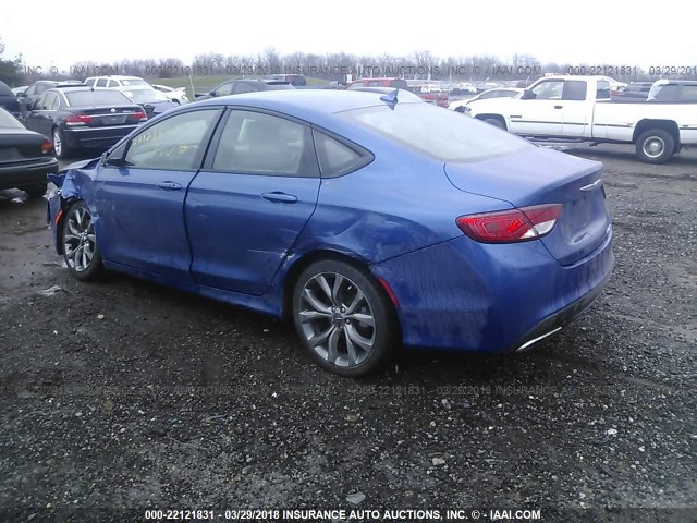 1C3CCCBB0FN614535 - 2015 CHRYSLER 200 S BLUE photo 3