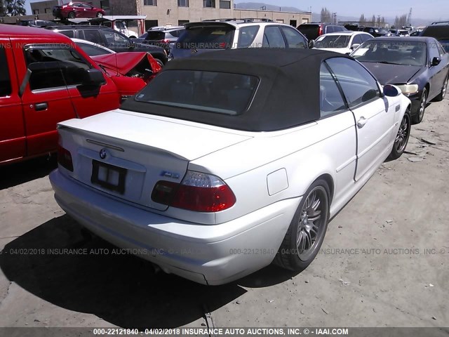 WBSBR93413PK03887 - 2003 BMW M3 WHITE photo 4