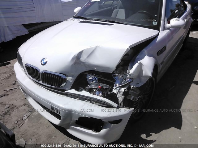 WBSBR93413PK03887 - 2003 BMW M3 WHITE photo 6