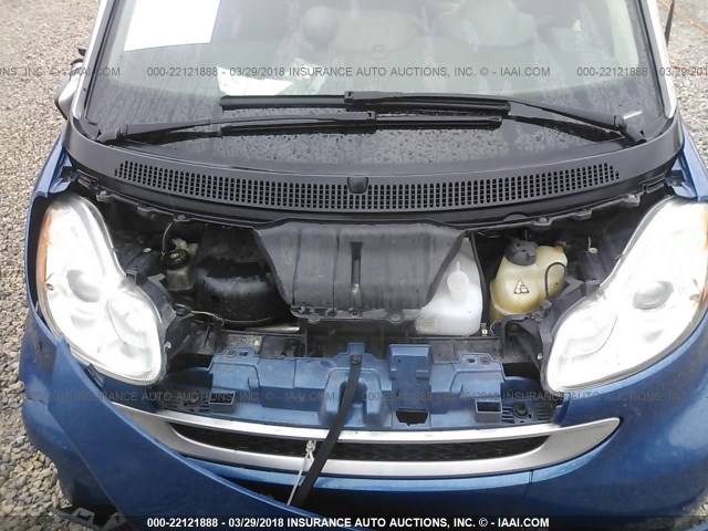 WMEEJ31X78K195807 - 2008 SMART FORTWO PURE/PASSION BLUE photo 10