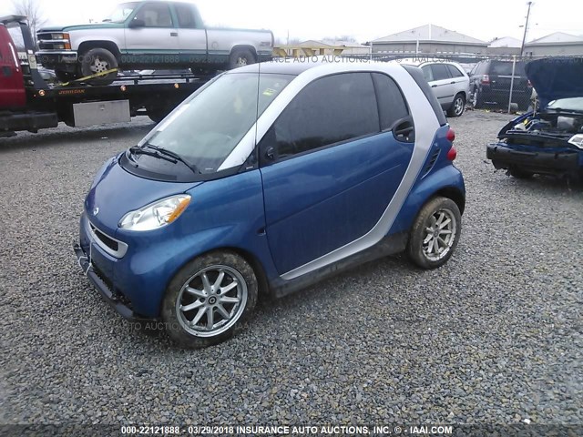 WMEEJ31X78K195807 - 2008 SMART FORTWO PURE/PASSION BLUE photo 2
