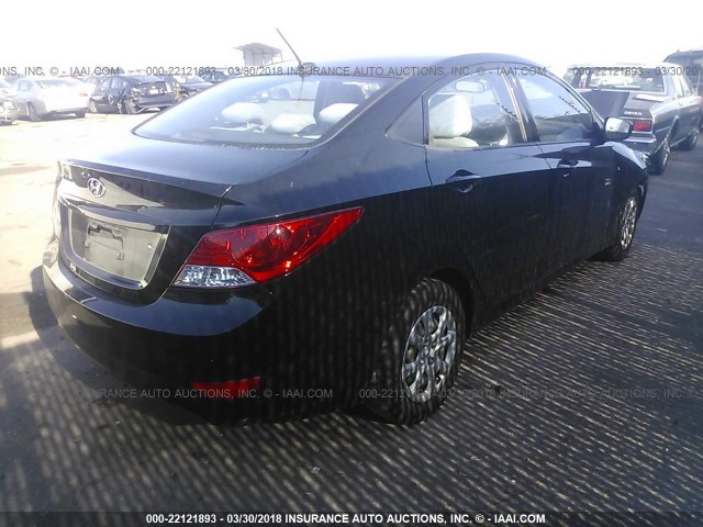 KMHCT4AE5DU462179 - 2013 HYUNDAI ACCENT GLS/GS BLACK photo 4