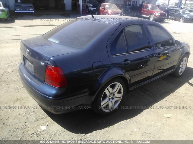 3VWSE69M73M086778 - 2003 VOLKSWAGEN JETTA GLS BLUE photo 4