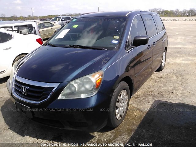 5FNRL3H28AB033143 - 2010 HONDA ODYSSEY LX Navy photo 2