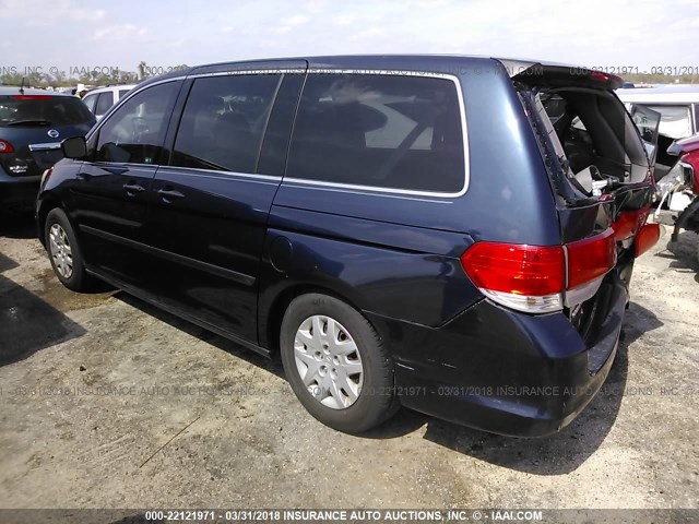 5FNRL3H28AB033143 - 2010 HONDA ODYSSEY LX Navy photo 3