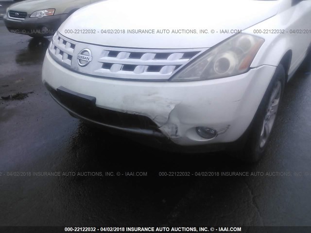 JN8AZ08W93W202943 - 2003 NISSAN MURANO SL/SE WHITE photo 6