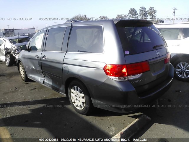 5FNRL3H21AB035316 - 2010 HONDA ODYSSEY LX GRAY photo 3