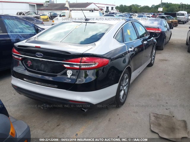 3FA6P0LU0HR190856 - 2017 FORD FUSION SE HYBRID BLACK photo 4