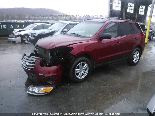 5XYZGDAB8CG151788 - 2012 HYUNDAI SANTA FE GLS RED photo 2