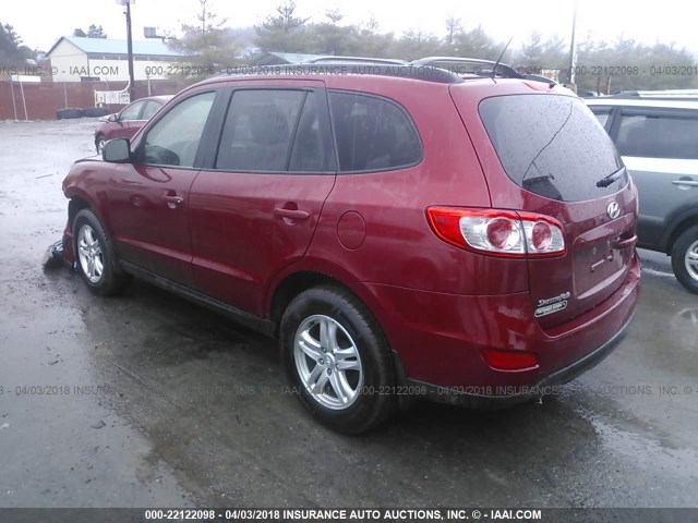 5XYZGDAB8CG151788 - 2012 HYUNDAI SANTA FE GLS RED photo 3