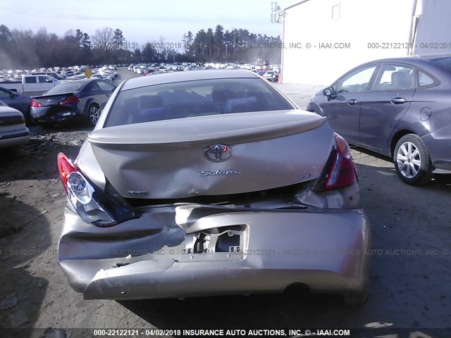 4T1CE38PX6U742971 - 2006 TOYOTA CAMRY SOLARA SE/SLE ოქროსფერი ფოტო 6