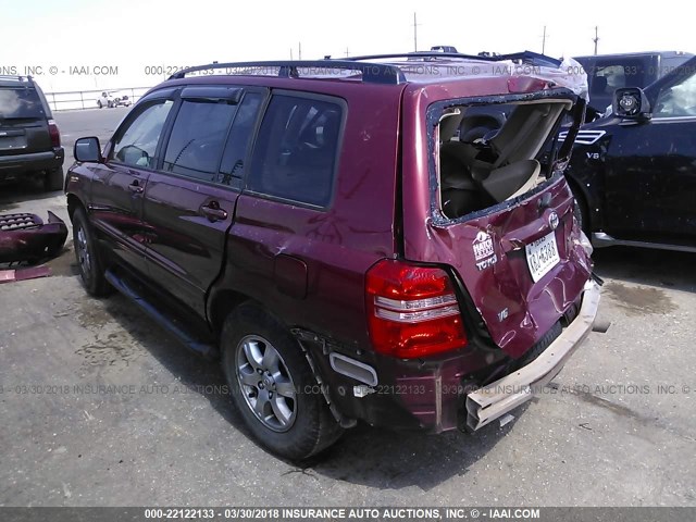 JTEDP21A740007741 - 2004 TOYOTA HIGHLANDER LIMITED MAROON photo 3